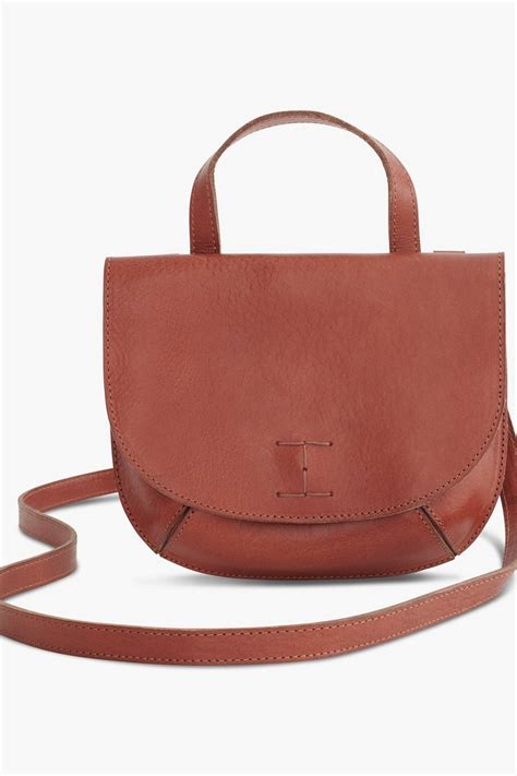 leather double pocket crossbody